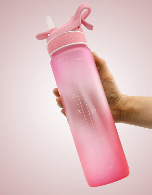 Load image into Gallery viewer, 1000ML Plastic Spray Water Bottle Scrub Bounce Cover Straw Space Cup Sports Water Bottle
