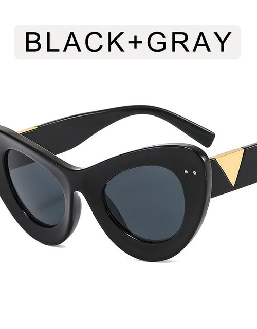 Load image into Gallery viewer, Ins Fashion Sunglasses Large Frame Retro Personality Concave Shape Sun Glasses
