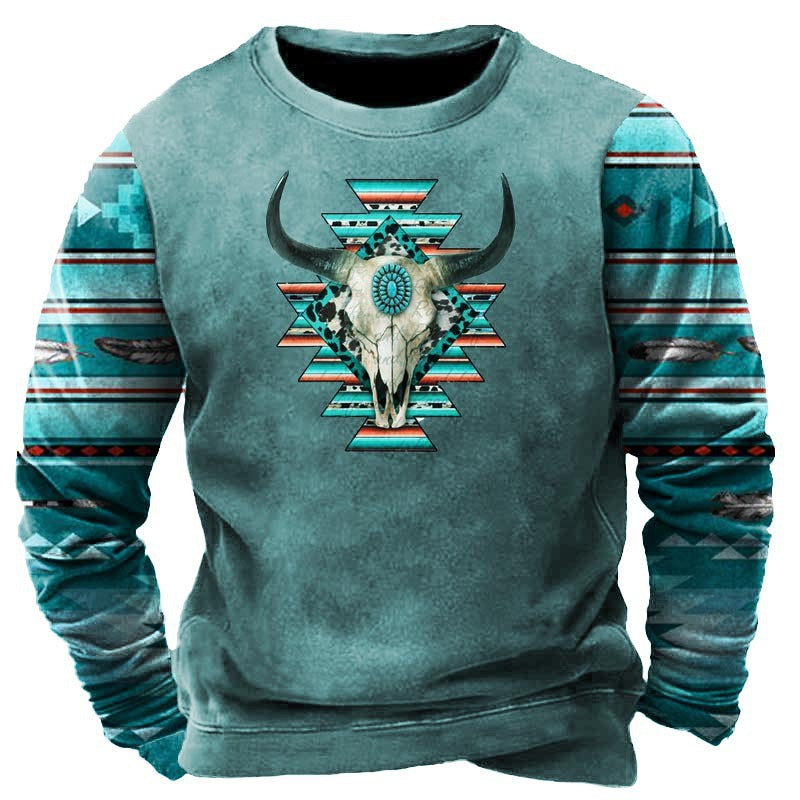 Crewneck Sweater Vintage Print Men