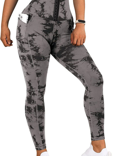 Load image into Gallery viewer, Women&#39;s Yoga Sports Patchwork Pocket Tie-dye Leggings
