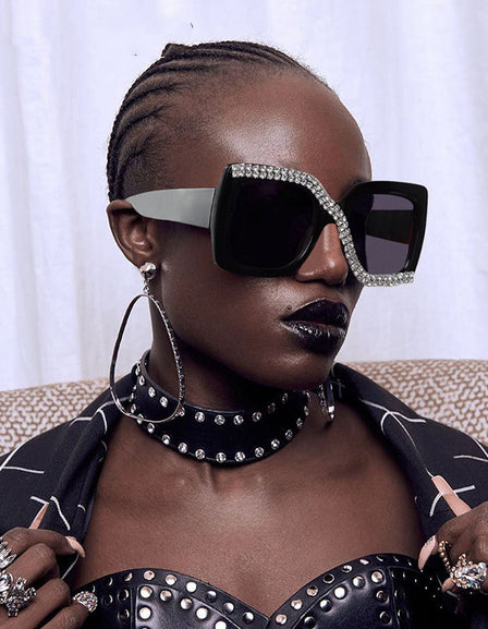 European And American Frame Big Face Thin Exaggerated Personality Sunglasses