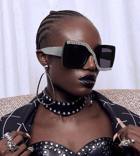 European And American Frame Big Face Thin Exaggerated Personality Sunglasses