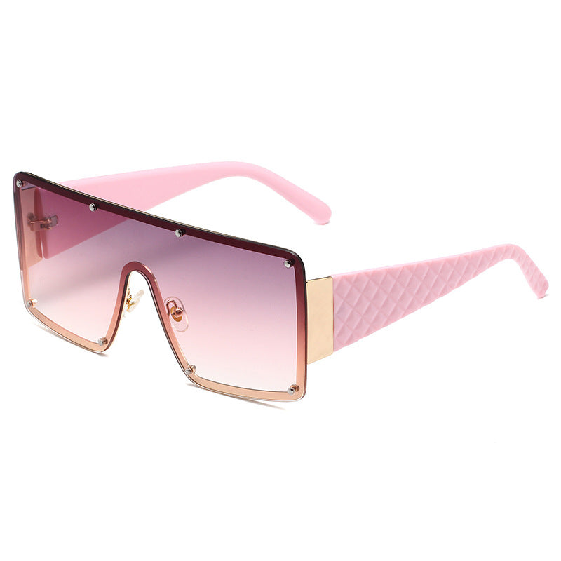 Women's Square Personality Large Frame One Piece Sunglasses