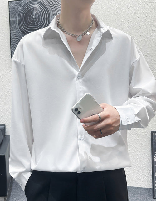 Load image into Gallery viewer, Loose Ice Silk Men&#39;s Casual Shirt
