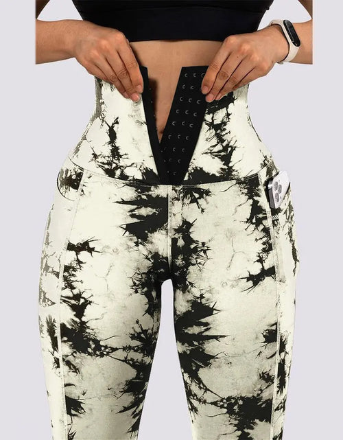 Load image into Gallery viewer, Women&#39;s Yoga Sports Patchwork Pocket Tie-dye Leggings
