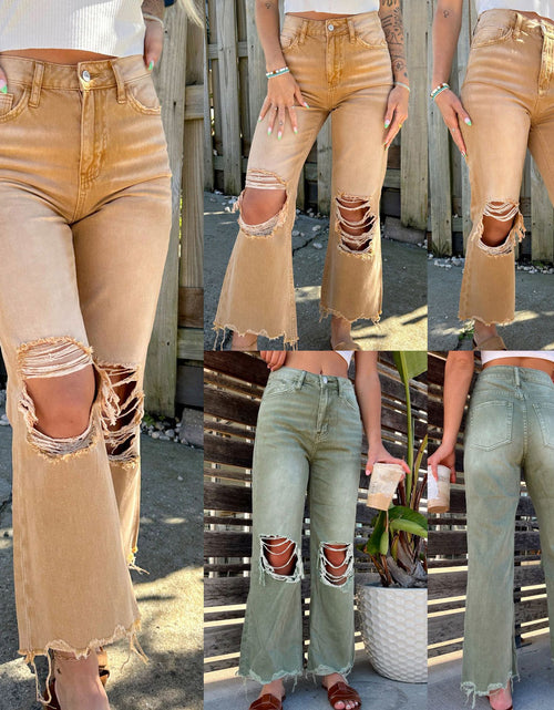 Load image into Gallery viewer, Women&#39;s Ripped Straight Loose Jeans
