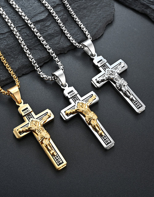 Load image into Gallery viewer, Men&#39;s Alloy Man Wearing A Cross Necklace Pendant
