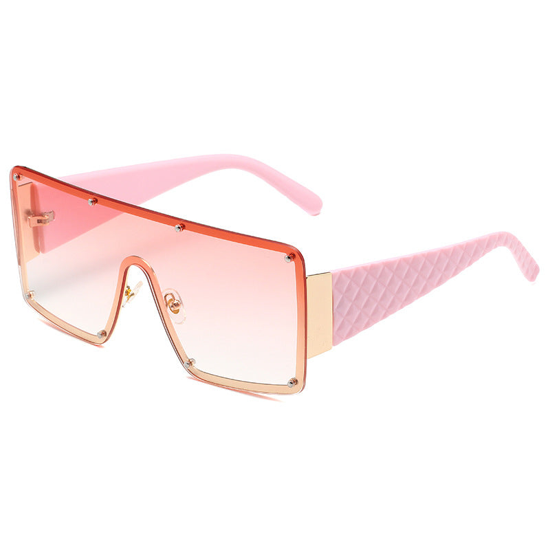 Women's Square Personality Large Frame One Piece Sunglasses