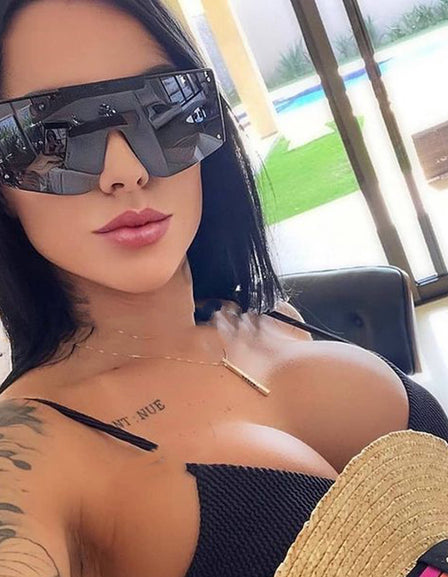 Outdoor Sunglasses Fashion Gradient Translucent Large Frame