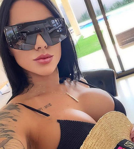 Outdoor Sunglasses Fashion Gradient Translucent Large Frame