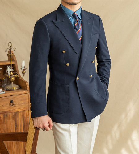 Men's Casual Seersucker Suit Half Lined