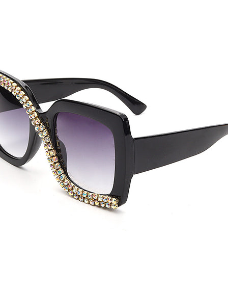 European And American Frame Big Face Thin Exaggerated Personality Sunglasses