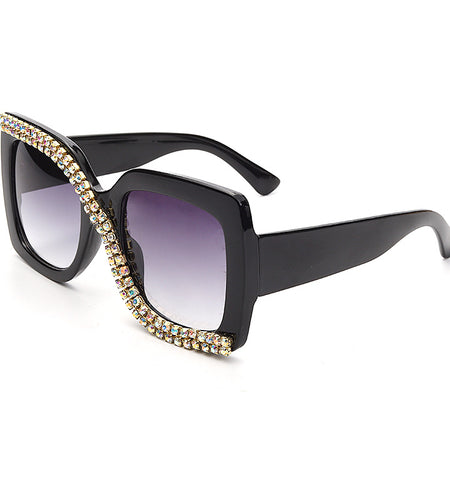 European And American Frame Big Face Thin Exaggerated Personality Sunglasses