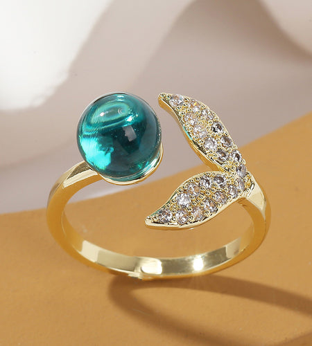 Creative Fashion Simple Ocean Beads Mermaid Tail Ring
