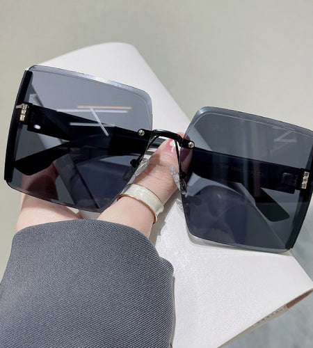 Square Rimless Cut Edge Fashion Sunglasses