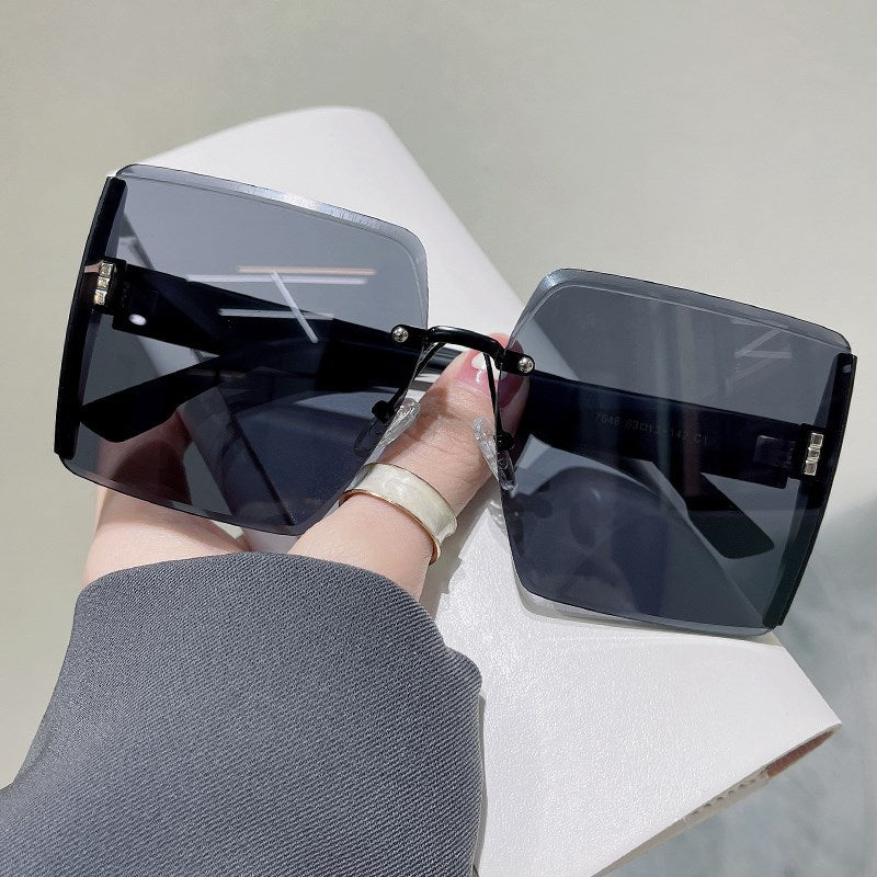 Square Rimless Cut Edge Fashion Sunglasses