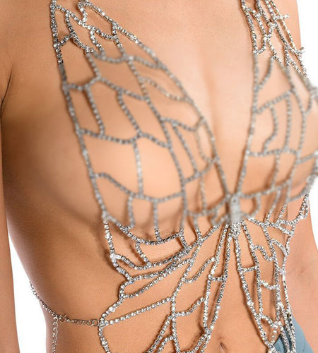 Tassel Body Niche Design Butterfly Chest Chain