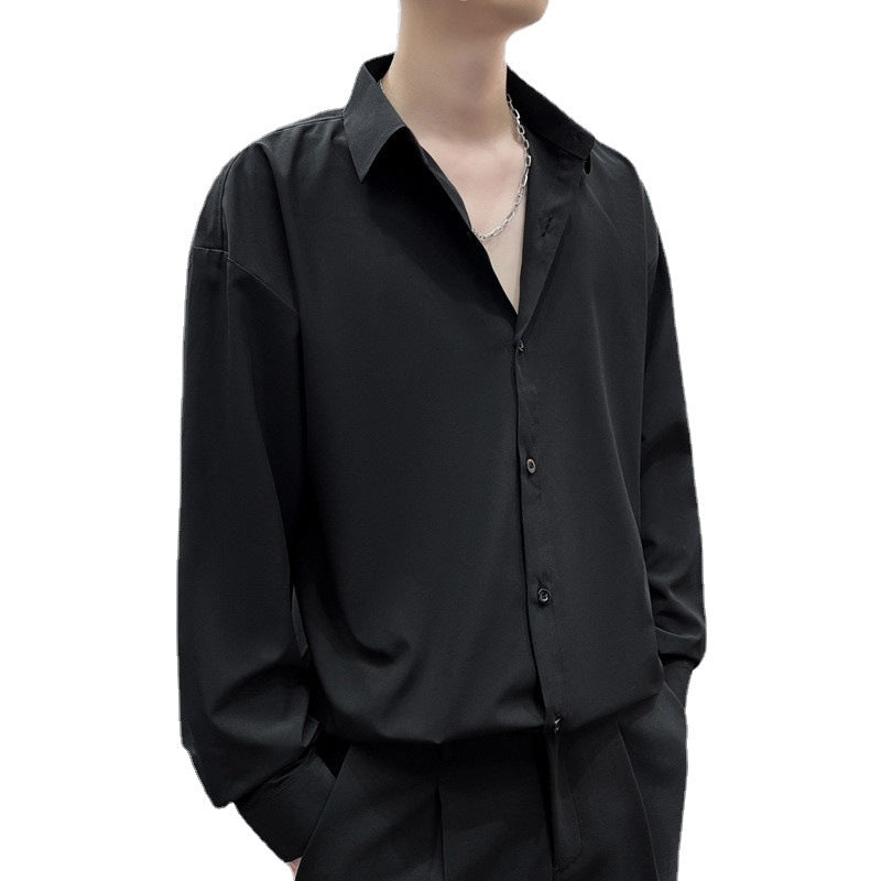 Loose Ice Silk Men's Casual Shirt