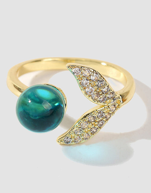 Load image into Gallery viewer, Creative Fashion Simple Ocean Beads Mermaid Tail Ring
