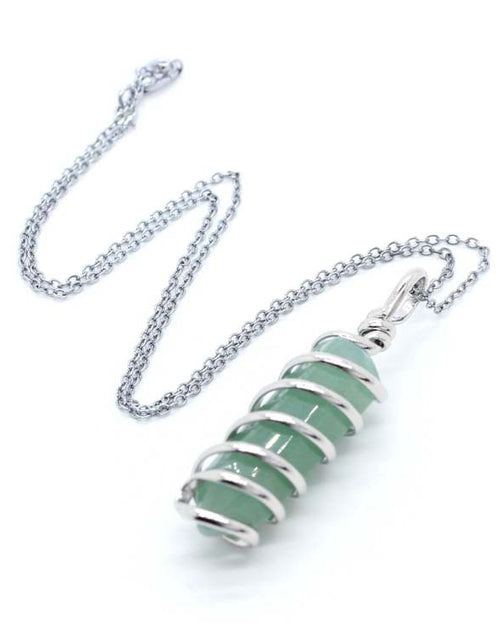 Load image into Gallery viewer, New Natural Crystal Hexagonal Pillar Spiral Hand Wound Pendant Necklace
