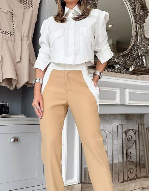 Load image into Gallery viewer, Long Sleeve Shirt Fashion Blouse And Pants
