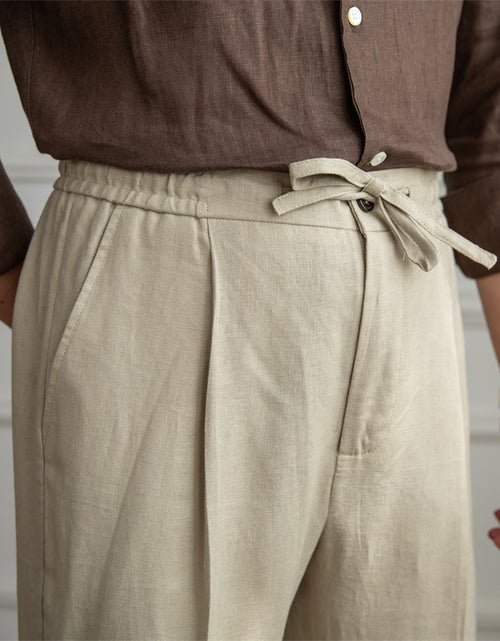 Load image into Gallery viewer, Casual Thin Tethered Linen Pant For Commuting Lightweight
