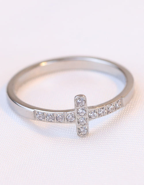 Load image into Gallery viewer, Simple Style Diamond 304 Titanium Steel Cross Ring Female Temperament Wild Vintage
