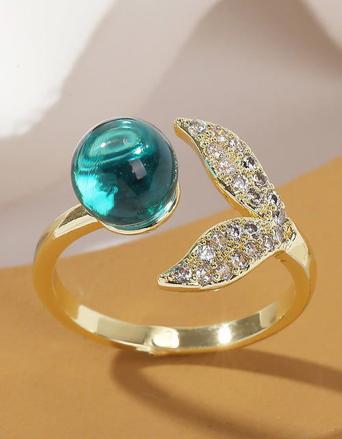 Load image into Gallery viewer, Creative Fashion Simple Ocean Beads Mermaid Tail Ring
