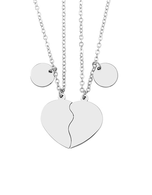 Load image into Gallery viewer, 2 Pieces Stainless Steel Heart-shaped Puzzle Pendant Necklace
