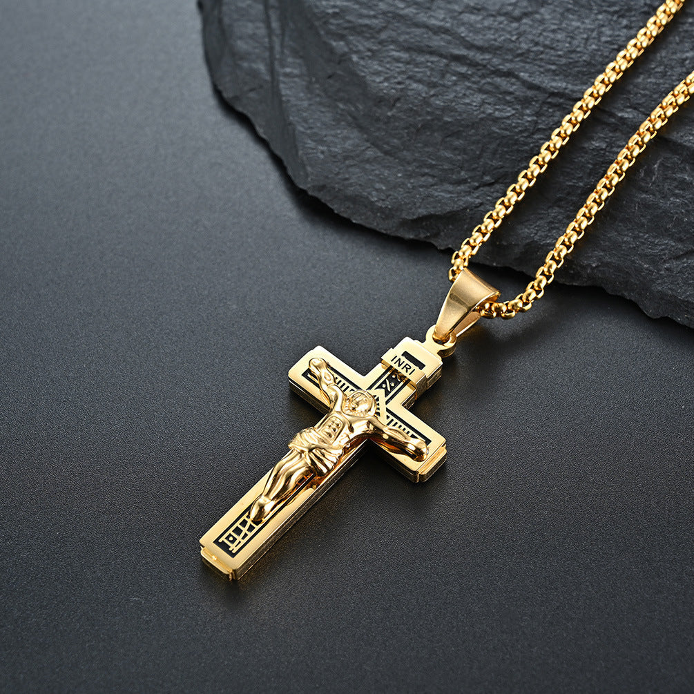 Men's Alloy Man Wearing A Cross Necklace Pendant