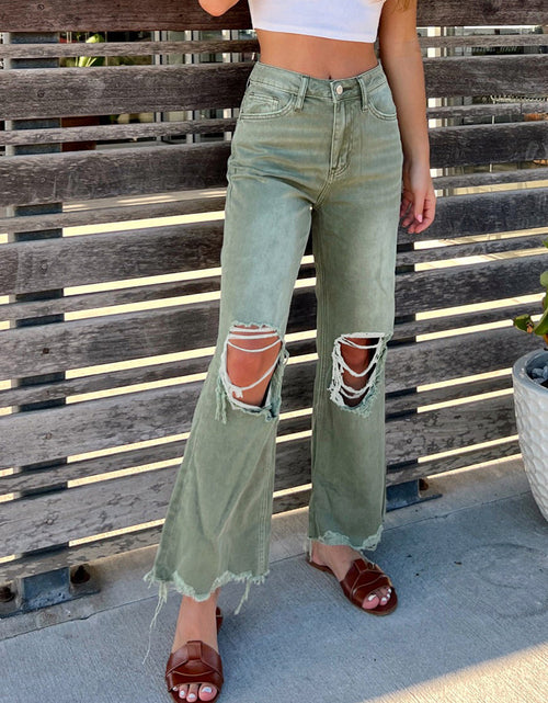 Load image into Gallery viewer, Women&#39;s Ripped Straight Loose Jeans
