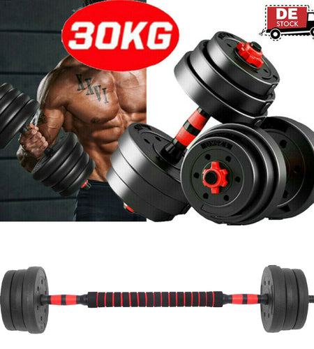 10/15/20/30KG Steel Dumbbells Barbell Set Adjustable Gym Weights