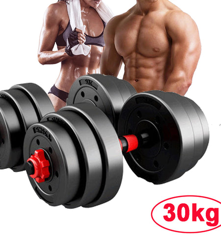 10/15/20/30KG Steel Dumbbells Barbell Set Adjustable Gym Weights