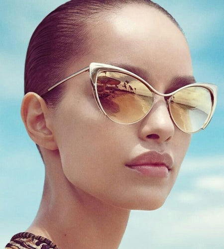 Metal cat eye sunglasses
