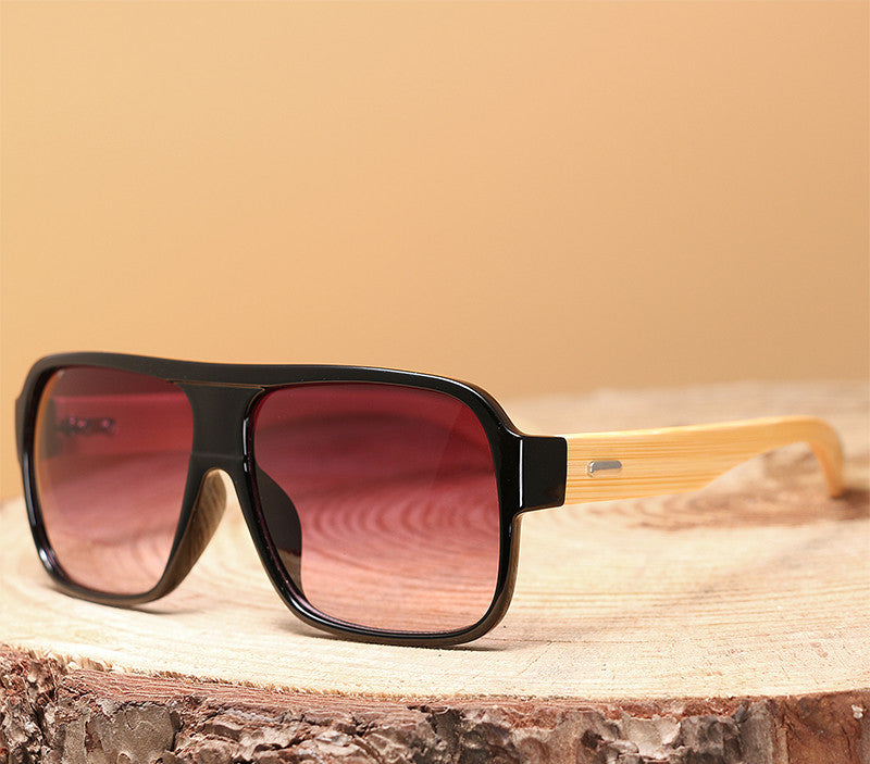 Wooden square sunglasses