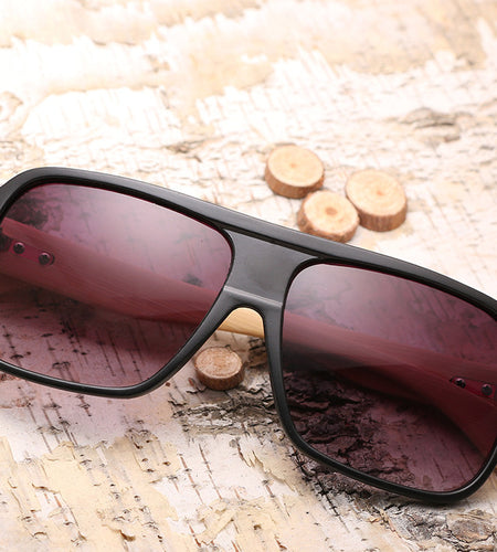 Wooden square sunglasses