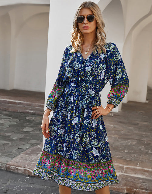 Load image into Gallery viewer, Bohemian  Printed Dress
