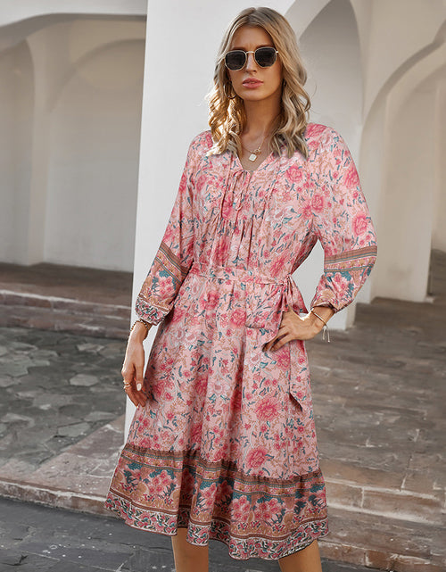 Load image into Gallery viewer, Bohemian  Printed Dress
