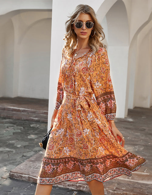 Load image into Gallery viewer, Bohemian  Printed Dress
