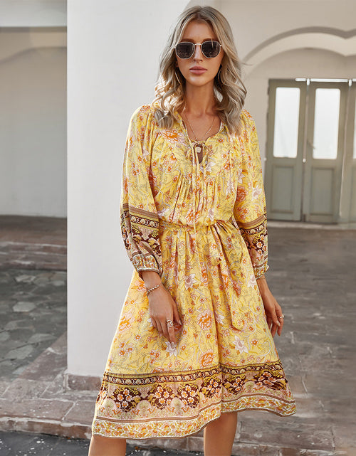 Load image into Gallery viewer, Bohemian  Printed Dress
