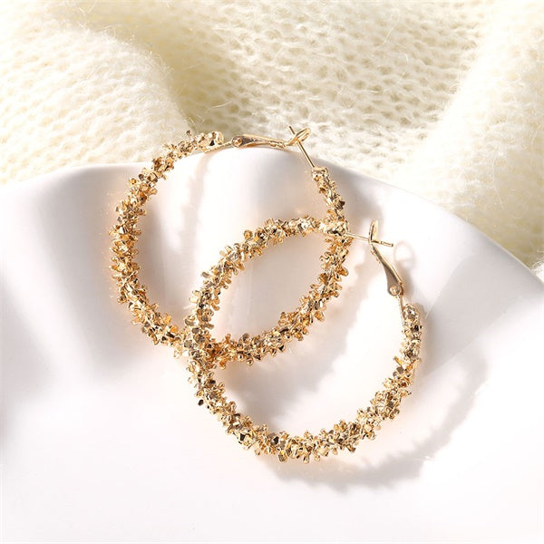 Earings Gold Round Pearl Set