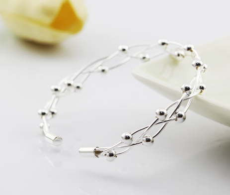 Load image into Gallery viewer, sterling silver beaded bracelet
