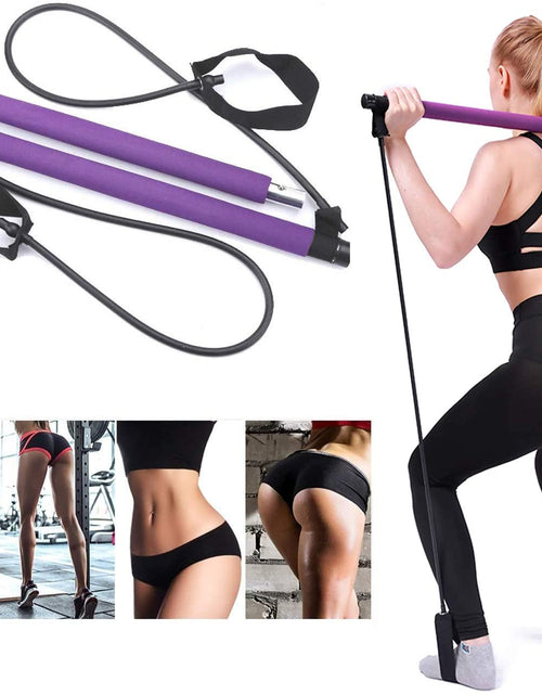 Load image into Gallery viewer, Yoga Pilates Bar Stick Exerciser Pull Rope Gym Workout Pilates Trainer
