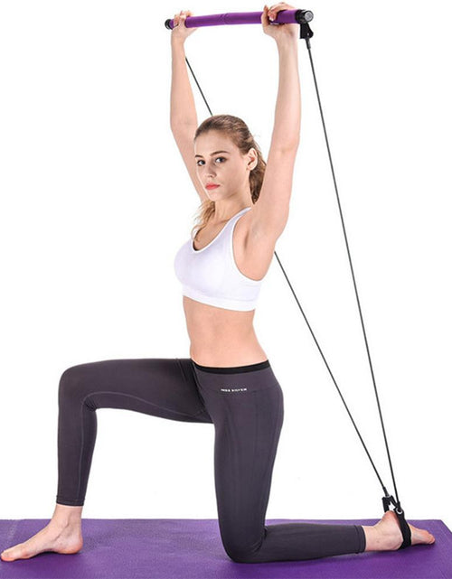 Load image into Gallery viewer, Yoga Pilates Bar Stick Exerciser Pull Rope Gym Workout Pilates Trainer
