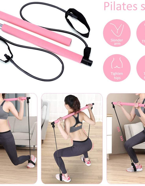 Load image into Gallery viewer, Yoga Pilates Bar Stick Exerciser Pull Rope Gym Workout Pilates Trainer
