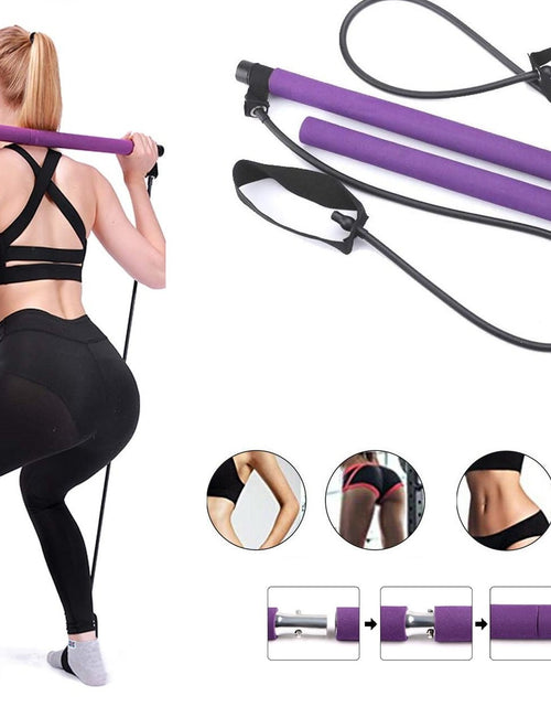 Load image into Gallery viewer, Yoga Pilates Bar Stick Exerciser Pull Rope Gym Workout Pilates Trainer
