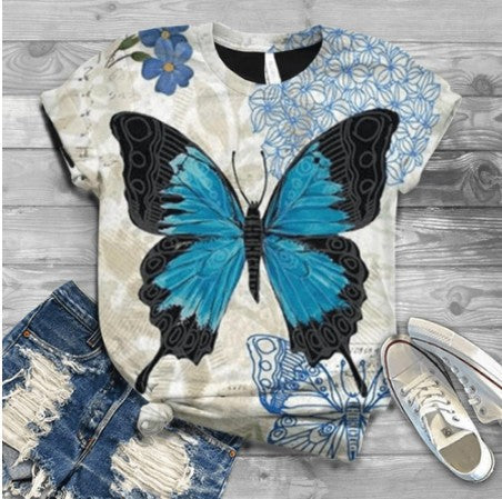 Load image into Gallery viewer, Butterfly Print T Shirt
