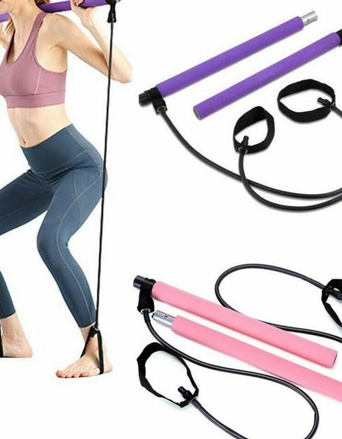 Load image into Gallery viewer, Yoga Pilates Bar Stick Exerciser Pull Rope Gym Workout Pilates Trainer
