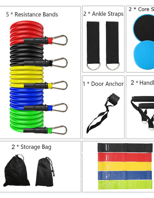 Load image into Gallery viewer, 19 Pcs Workout Resistance Bands Set Exercise Bands Set Core Sliders SP
