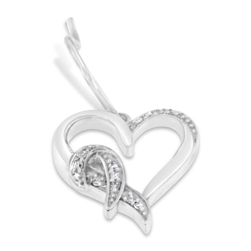 Load image into Gallery viewer, Sterling Silver 1/10ct TDW Round Cut Diamond Heart
